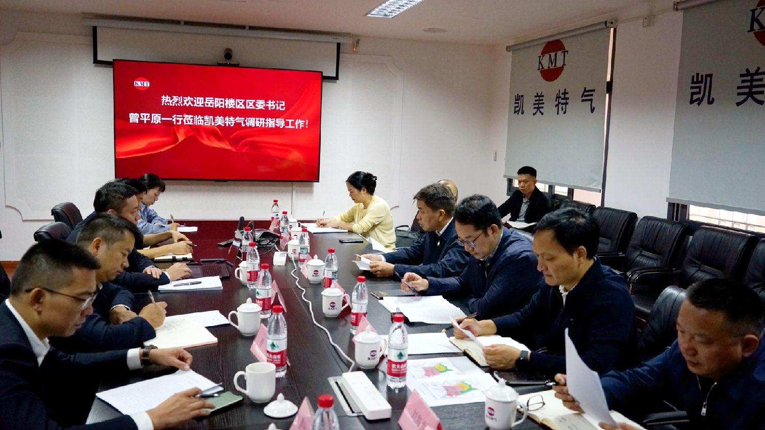 岳阳楼区区委书记曾平原一行到凯美特气视察工作